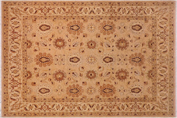 handmade Traditional Kafkaz Chobi Ziegler Tan Beige Hand Knotted RECTANGLE 100% WOOL area rug 8 x 10